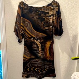 Brown tone dress. Mid thigh length